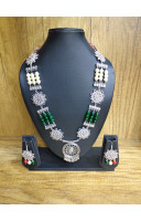 Multicolor Beads And Silver Chams Combine Long Jewellery (KR1700)